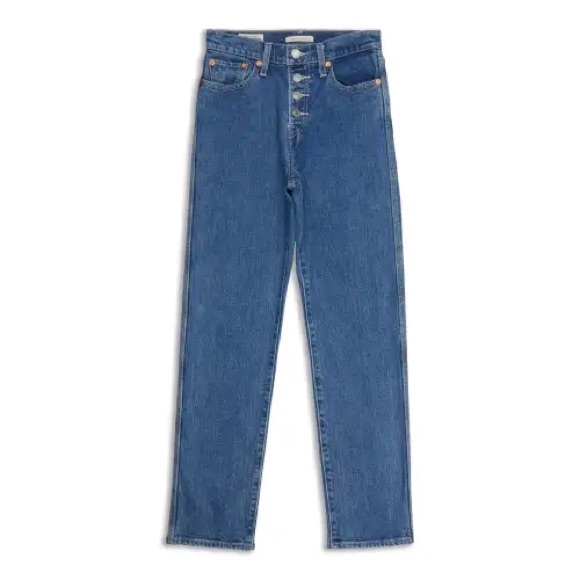 Levi's Denim - Levi’s Wedgie Straight Exposed Button Front Blue Denim Jeans